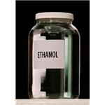 Anhydrous, clear liquid ethanol