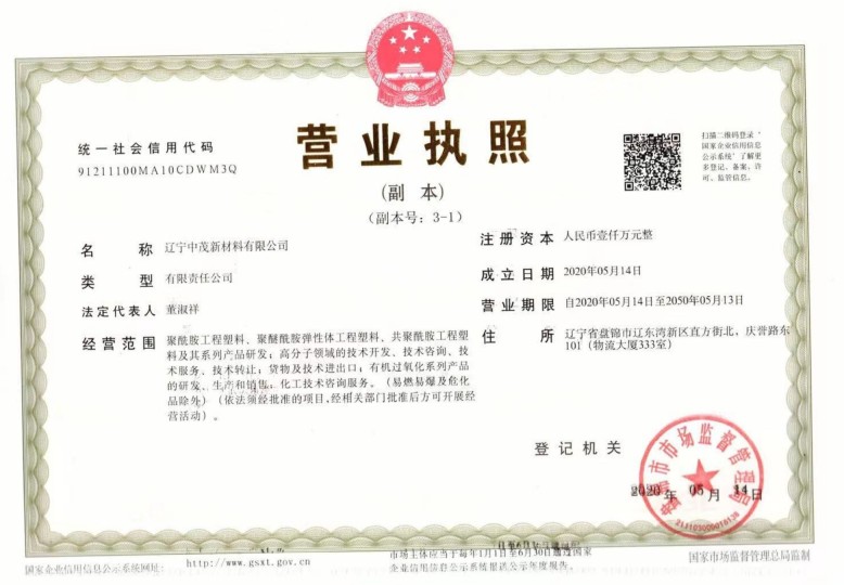 Business License Of EnterpriseLegal Person