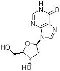 CAS # 890-38-0, 2'-Deoxyinosine, 9-(2-Deoxy-beta-D-ribofuranosyl)hypoxanthine, 9-(4-Hydroxy-5-hydroxymethyl-tetrahydro-furan-2-yl)-1,9-dihydropurin-6-one