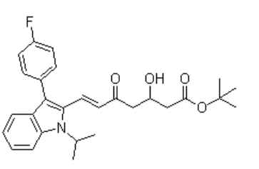 tert-Butyl (E)-7-[3'-(4''-fluorophenyl)-1'-methylethyl-indol-2'-yl]-3-hydroxy-5-oxo-6-heptenoate