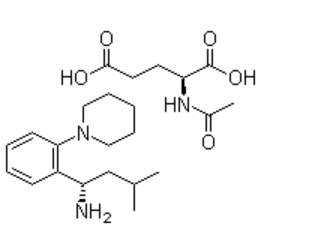 (S)-3-Methyl-1-(2-piperidinophenyl)butylamine N-acetylglutamate salt