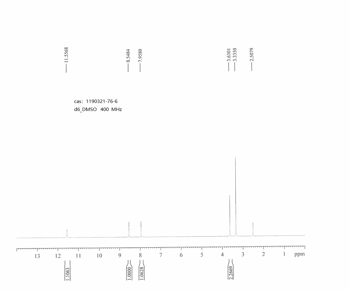 2-oxo-2,3-dihydro-1H-pyrrolo[2,3-b]pyridine-5-carbonitrile(1190321-76-6) <sup>1</sup>H NMR