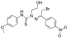 N1-(4-METHOXYPHENYL)-2-[2-BROMO-1-(4-NITROPHENYL)ETHYLIDENE]-1-(2-HYDROXYETHYL)HYDRAZINE-1-CARBOTHIOAMIDE Struktur