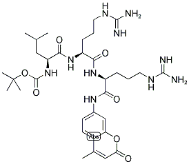 BOC-LEU-ARG-ARG-7-AMINO-4-METHYLCOUMARIN Struktur