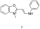 2-OMEGA-ANILINOVINYLBENZOXAZOLYLMETHYL IODIDE Struktur