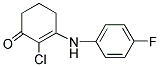 2-CHLORO-3-((4-FLUOROPHENYL)AMINO)CYCLOHEX-2-EN-1-ONE Struktur