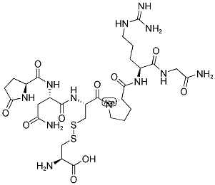 PYR-ASN-CYS(H-CYS-OH)-PRO-ARG Struktur