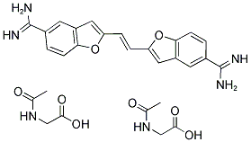 1,2-BIS(5-AMIDINO-2-BENZOFURANYL)ETHYLENE DIACETURATE SALT Struktur