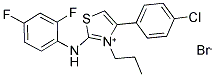 4-(4-CHLOROPHENYL)-2-(2,4-DIFLUOROANILINO)-3-PROPYL-1,3-THIAZOL-3-IUM BROMIDE Struktur