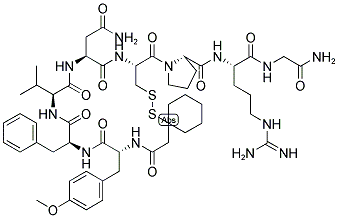 BETA-MERCAPTO-BETA,BETA-CYCLOPENTAMETHYLENE-PROPIONYL-D-TYR(ME)-PHE-VAL-ASN-CYS-PRO-ARG-GLY-NH2 Struktur