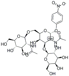 4-NITROPHENYL 2-ACETAMIDO-6-O-(2-ACETAMIDO-2-DEOXY-BETA-D-GLUCOPYRANOSYL)-3-O-(BETA-D-GALACTOPYRANOSYL)-2-DEOXY-A- D-GALACTOPYRANOSIDE Struktur