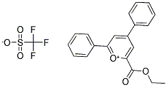 ETHYL 4,6-DIPHENYLPYRYLIUMTRIFLUOROMETHANE-SULFONATE-2-CARBOXYLATE Struktur