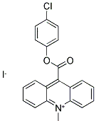 N-METHYL-9-(4-CHLOROPHENOXYCARBONYL)ACRIDIUM IODIDE Struktur