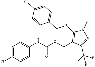 [5-[(4-CHLOROBENZYL)SULFANYL]-1-METHYL-3-(TRIFLUOROMETHYL)-1H-PYRAZOL-4-YL]METHYL N-(4-CHLOROPHENYL)CARBAMATE Struktur