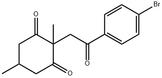 2-(2-(4-BROMOPHENYL)-2-OXOETHYL)-2,5-DIMETHYLCYCLOHEXANE-1,3-DIONE Struktur