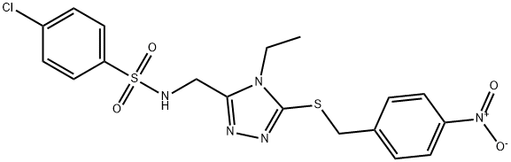 4-CHLORO-N-((4-ETHYL-5-[(4-NITROBENZYL)SULFANYL]-4H-1,2,4-TRIAZOL-3-YL)METHYL)BENZENESULFONAMIDE Struktur