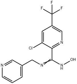 3-CHLORO-N'-HYDROXY-N-(3-PYRIDINYLMETHYL)-5-(TRIFLUOROMETHYL)-2-PYRIDINECARBOXIMIDAMIDE Struktur