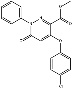 METHYL 4-(4-CHLOROPHENOXY)-6-OXO-1-PHENYL-1,6-DIHYDRO-3-PYRIDAZINECARBOXYLATE Struktur