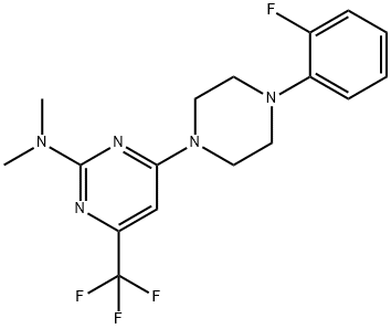 4-[4-(2-FLUOROPHENYL)PIPERAZINO]-N,N-DIMETHYL-6-(TRIFLUOROMETHYL)-2-PYRIMIDINAMINE Struktur