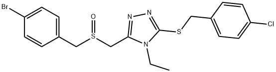 3-([(4-BROMOBENZYL)SULFINYL]METHYL)-5-[(4-CHLOROBENZYL)SULFANYL]-4-ETHYL-4H-1,2,4-TRIAZOLE Struktur