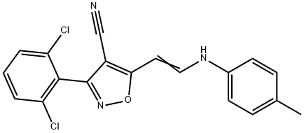 3-(2,6-DICHLOROPHENYL)-5-[2-(4-TOLUIDINO)VINYL]-4-ISOXAZOLECARBONITRILE Struktur