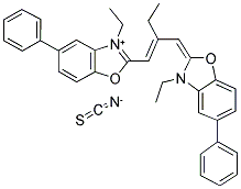 5-PHENYL-2-(2-(5-PHENYL-3-ETHYL-2(3H)-BENZOXAZOLYIDINE)METHYL)-1-BUTENYL)-3-ETHYL BENZOXAZOLIUM HYDROXIDE, INNER SALT, THIOCYANATE INNER SALT Struktur