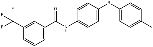 N-(4-[(4-METHYLPHENYL)SULFANYL]PHENYL)-3-(TRIFLUOROMETHYL)BENZENECARBOXAMIDE Struktur