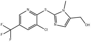 (2-([3-CHLORO-5-(TRIFLUOROMETHYL)-2-PYRIDINYL]SULFANYL)-1-METHYL-1H-IMIDAZOL-5-YL)METHANOL Struktur