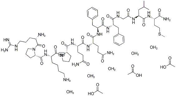 ARG-PRO-LYS-PRO-GLN-GLN-PHE-PHE-GLY-LEU-MET-NH2 3ACOH 5H2O Struktur