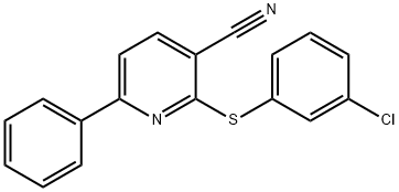 2-[(3-CHLOROPHENYL)SULFANYL]-6-PHENYLNICOTINONITRILE Struktur