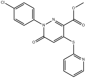 METHYL 1-(4-CHLOROPHENYL)-6-OXO-4-(2-PYRIDINYLSULFANYL)-1,6-DIHYDRO-3-PYRIDAZINECARBOXYLATE Struktur