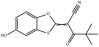 2-(5-HYDROXYBENZO[C]2,5-OXATHIOLEN-2-YLIDENE)-4,4-DIMETHYL-3-OXOPENTANENITRILE Struktur