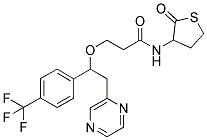 N-(2-OXOTETRAHYDROTHIOPHEN-3-YL)-3-[2-(PYRAZIN-2-YL)-1-[4-(TRIFLUOROMETHYL)PHENYL]ETHOXY]PROPANAMIDE Struktur