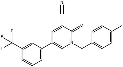 1-(4-METHYLBENZYL)-2-OXO-5-[3-(TRIFLUOROMETHYL)PHENYL]-1,2-DIHYDRO-3-PYRIDINECARBONITRILE Struktur