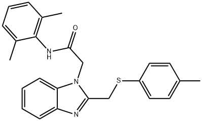 N-(2,6-DIMETHYLPHENYL)-2-(2-([(4-METHYLPHENYL)SULFANYL]METHYL)-1H-1,3-BENZIMIDAZOL-1-YL)ACETAMIDE Struktur