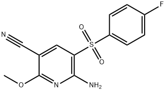 6-AMINO-5-[(4-FLUOROPHENYL)SULFONYL]-2-METHOXYNICOTINONITRILE Struktur