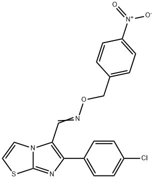 6-(4-CHLOROPHENYL)IMIDAZO[2,1-B][1,3]THIAZOLE-5-CARBALDEHYDE O-(4-NITROBENZYL)OXIME Struktur