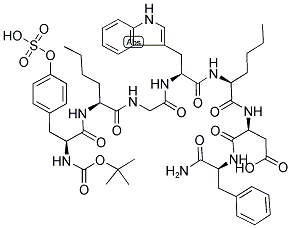 BOC-TYR(SO3H)-NLE-GLY-TRP-NLE-ASP-PHE-NH2 Struktur