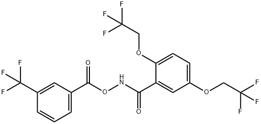 2,5-BIS(2,2,2-TRIFLUOROETHOXY)-N-([3-(TRIFLUOROMETHYL)BENZOYL]OXY)BENZENECARBOXAMIDE Struktur