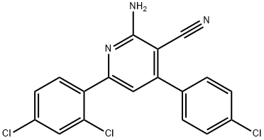 2-AMINO-4-(4-CHLOROPHENYL)-6-(2,4-DICHLOROPHENYL)NICOTINONITRILE Struktur