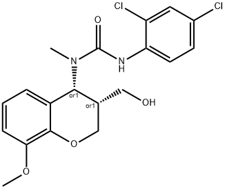 N'-(2,4-DICHLOROPHENYL)-N-[3-(HYDROXYMETHYL)-8-METHOXY-3,4-DIHYDRO-2H-CHROMEN-4-YL]-N-METHYLUREA Struktur