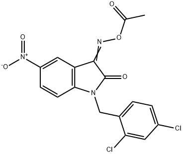 3-[(ACETYLOXY)IMINO]-1-(2,4-DICHLOROBENZYL)-5-NITRO-1,3-DIHYDRO-2H-INDOL-2-ONE Struktur