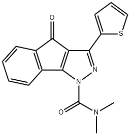 N,N-DIMETHYL(4-OXO-3-(2-THIENYL)INDENO[2,3-D]PYRAZOLYL)FORMAMIDE Struktur