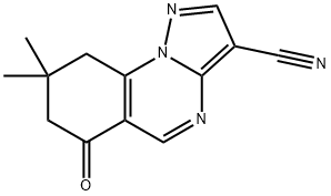 8,8-DIMETHYL-6-OXO-6,7,8,9-TETRAHYDROPYRAZOLO[1,5-A]QUINAZOLINE-3-CARBONITRILE Struktur