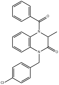 4-BENZOYL-1-(4-CHLOROBENZYL)-3-METHYL-3,4-DIHYDRO-2(1H)-QUINOXALINONE Struktur