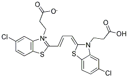 5-CHLORO-2-(3-(3-CARBOXYETHYL-5-CHLORO)-2-BENZOTHIAZOLINYLIDENE)-1-PROPENYL)-3-CARBOXYETHYL BENZOTHIAZOLIUM HYDROXIDE, INNER SALT Struktur