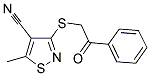 5-METHYL-3-[(2-OXO-2-PHENYLETHYL)SULFANYL]-4-ISOTHIAZOLECARBONITRILE Struktur