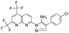 1-[5,7-BIS(TRIFLUOROMETHYL)[1,8]NAPHTHYRIDIN-2-YL]-4-(4-CHLOROPHENYL)-1H-PYRAZOL-5-AMINE Struktur