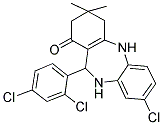 2,10-DIAZA-9-(2,4-DICHLOROPHENYL)-13-CHLORO-5,5-DIMETHYLTRICYCLO[9.4.0.0(3,8)]PENTADECA-1(15),3(8),11(12),13-TETRAEN-7-ONE Struktur