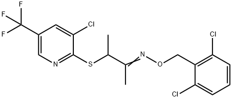 3-([3-CHLORO-5-(TRIFLUOROMETHYL)-2-PYRIDINYL]SULFANYL)-2-BUTANONE O-(2,6-DICHLOROBENZYL)OXIME Struktur